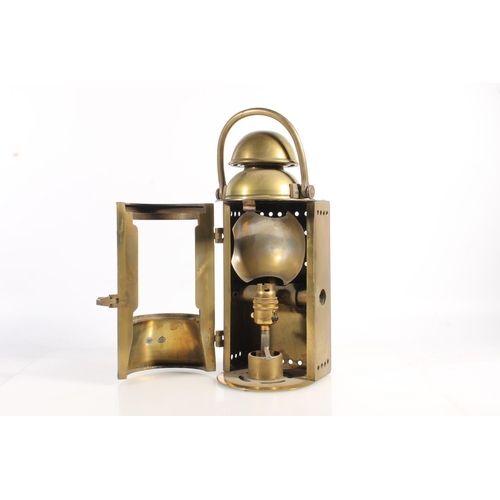 514 - Ships style brass binnacle lantern lamp, 39cm tall.