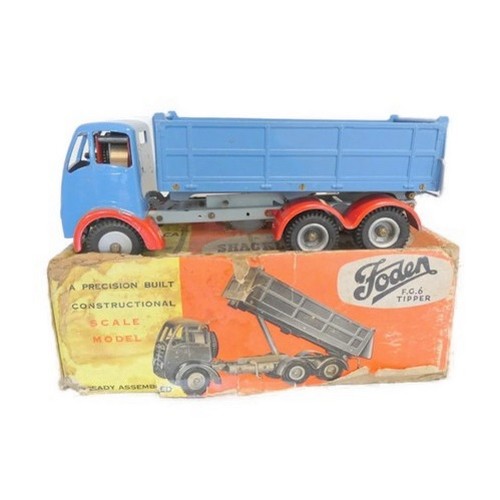 109 - Shackleton Toys. Diecast FG6 Foden Tipper, light blue cab and body, grey & red chassis in origin... 