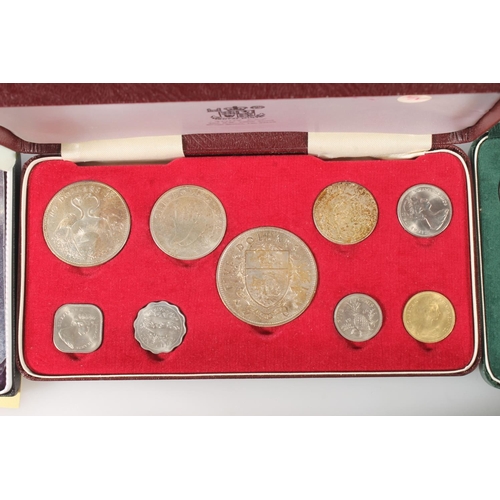 356 - British Commonwealth coins to include: BRITISH VIRGIN ISLANDS six coin set 1973. BAHAMAS ISLANDS nin... 