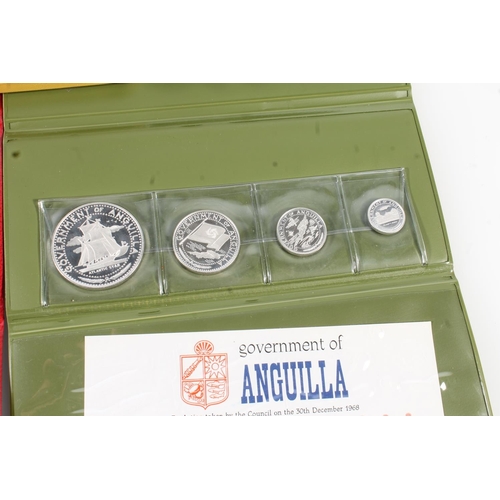 359 - JORDAN silver three coin set comprising dinar, 3/4 dinar and half diner 1968 in issue wallet. ANGUIL... 