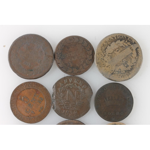 365 - FRANCE NAPOLEONIC KINGDOM OF ITALY five soldi 1810, 1811, one cent 1812, three cent 1811, five cent ... 