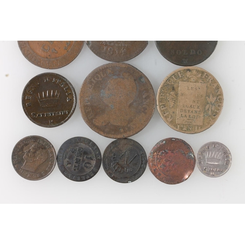 365 - FRANCE NAPOLEONIC KINGDOM OF ITALY five soldi 1810, 1811, one cent 1812, three cent 1811, five cent ... 