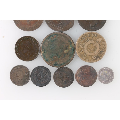 365 - FRANCE NAPOLEONIC KINGDOM OF ITALY five soldi 1810, 1811, one cent 1812, three cent 1811, five cent ... 