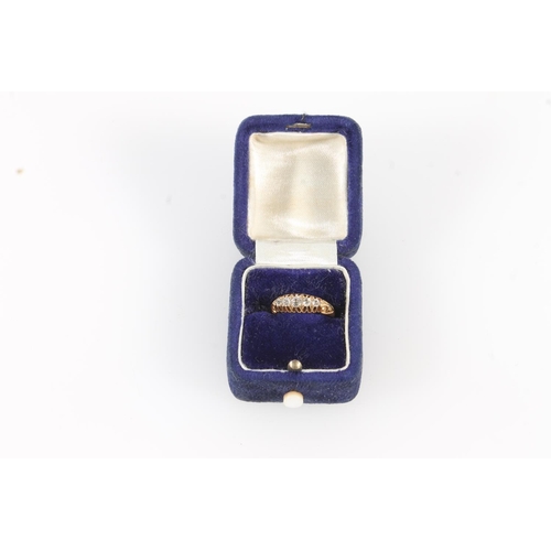 201 - 18ct gold diamond five stone ring, Chester hallmarks 1909, 3.7g gross.