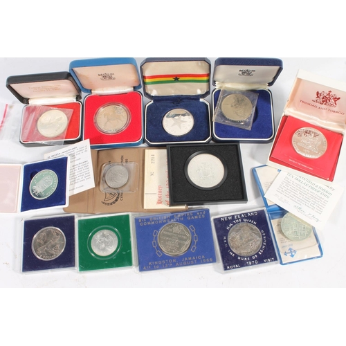 358 - Coins to include: TRINIDAD AND TOBAGO silver proof 10 dollars 1972. JAMAICA silver proof 10 dollars ... 