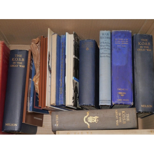 396 - KOSB-interest: Kings Own Scottish Borderers related books incl. three vols. The K.O.S.B. in the Grea... 