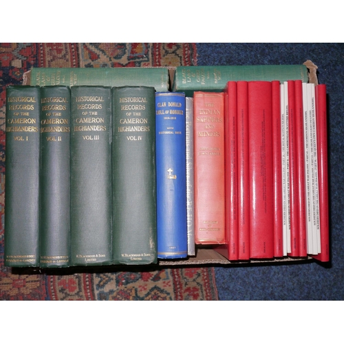 399 - Four vols. Historical Records of the Cameron Highlanders, Clan Donald Roll of Honour 1914 - 1918, va... 