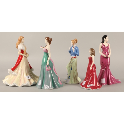 11 - Four Royal Doulton figurines to include Jessica HN4823, Jessie HN4763, Natalie HN5012, and gemstones... 