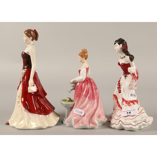 14 - Three Royal Doulton figurines to include Courtney HN4762, Alexandra HN4928, and Emily HN4817 (3... 