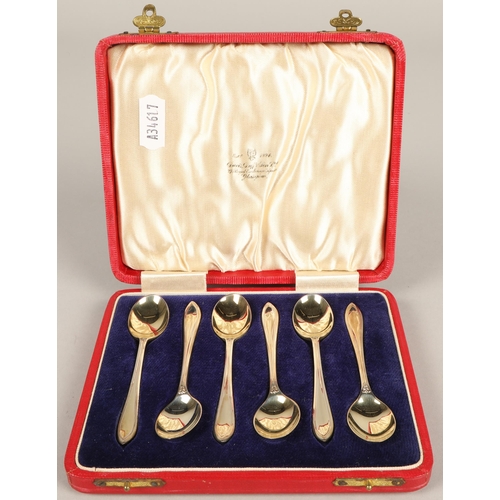 Cased set of silver coffee spoons, Sheffield 194058 grams