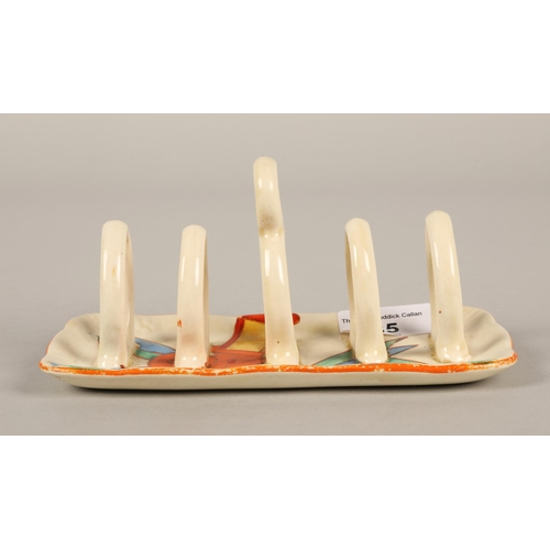 35 - Bizarre by Clarice Cliff Fantasque hand painted ceramic toast rack