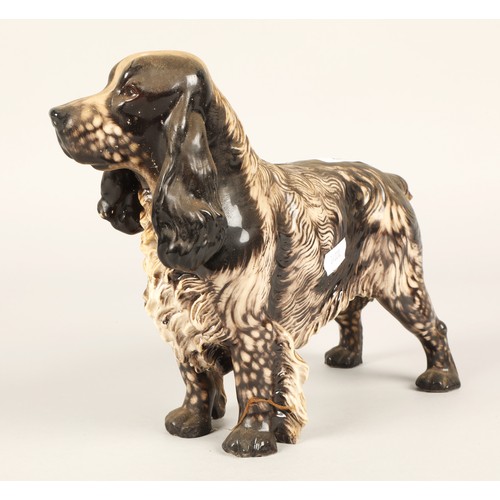 40 - Nymphenburg porcelain cocker spaniel by Konrad Schmid, approx 20cm h, impressed and printed marks to... 