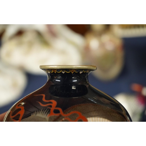 441 - Three late 19th century Chinese or Japanese cloisonne enamel vases.