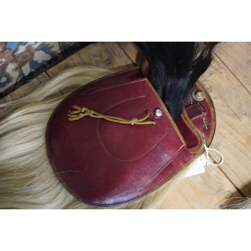 1662 - Military sporran, the brass cantle with Seaforth Highlanders insignia with Stag and Cuidich'N Rich m... 