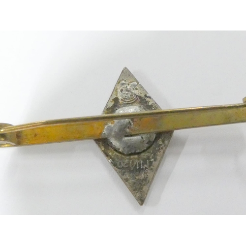 303 - Germany Third Reich: Hitler Youth Membership Badge, good example of an enamel HJ diamond badge conve... 