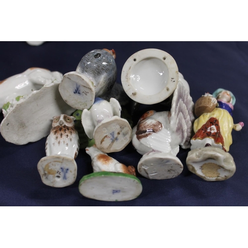 445 - Meissen miniature porcelain bird models to include turkeys and chickens.