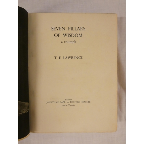 19 - LAWRENCE T. E.  Seven Pillars of Wisdom. Frontis, illus. & maps. Orig. brown cloth. 1s... 