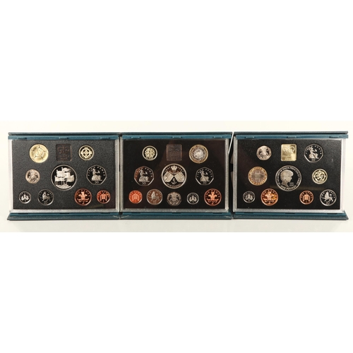 64 - Three Royal Mint United Kingdom Proof Coin Collection presentation sets to include 1996, 1997, 1999