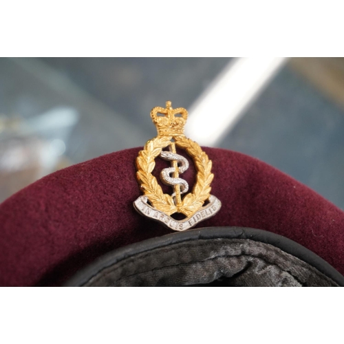 1796 - WW2 British Airborne Forces maroon beret having black cloth lining, the interior white stencilled [7... 