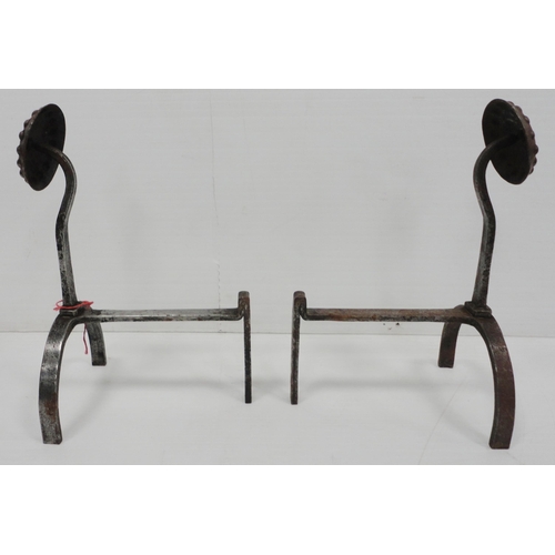 377 - Set of three Arts & Crafts polished steel fire irons in the manner of Robert Lorimer comprising ... 