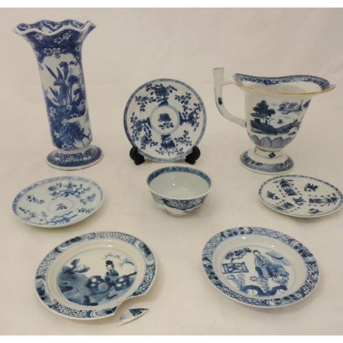 354 - Group of Chinese and Oriental export table wares to include (Kangxi 1662 - 1723) comprising five ass... 