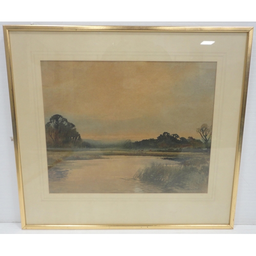 445 - Edwin Harris BWS (British, 1891 - 1968)Landscape scene, possibly Chanctonbury Signed, watercolour, 3... 