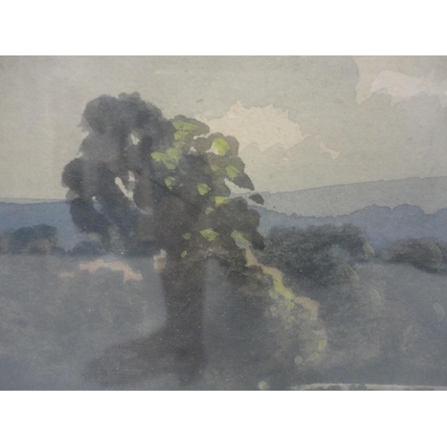 445 - Edwin Harris BWS (British, 1891 - 1968)Landscape scene, possibly Chanctonbury Signed, watercolour, 3... 