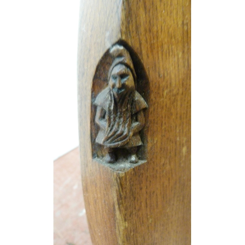 514 - Thomas 'Gnomeman' Whittaker of LittlebeckOak spinning chair, carved with a dragon to the backrest, w... 