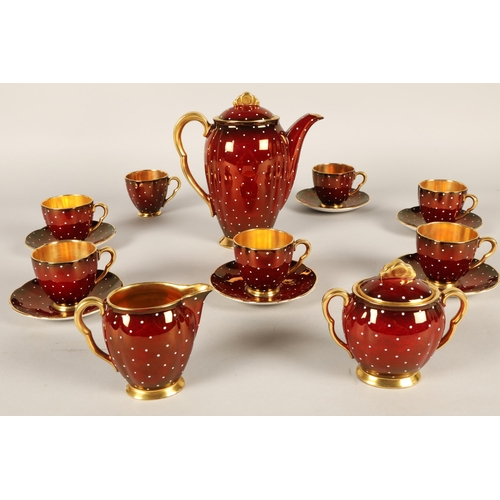 43 - Carlton Ware Rouge Royale part coffee set