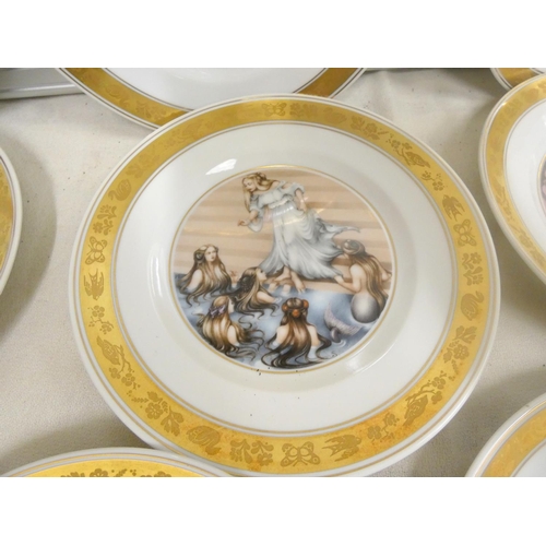 13 - Eleven Royal Copenhagen Hans Christian Andersen plates 1975.