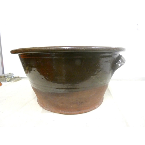 24 - Large stoneware dough mixing bowl a/f 42cm dia.