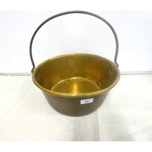 29 - Large brass jam pan.