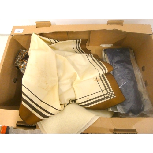 31 - Box of silk scraves and gloves.