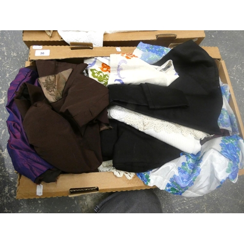 36 - Two boxes of various textiles