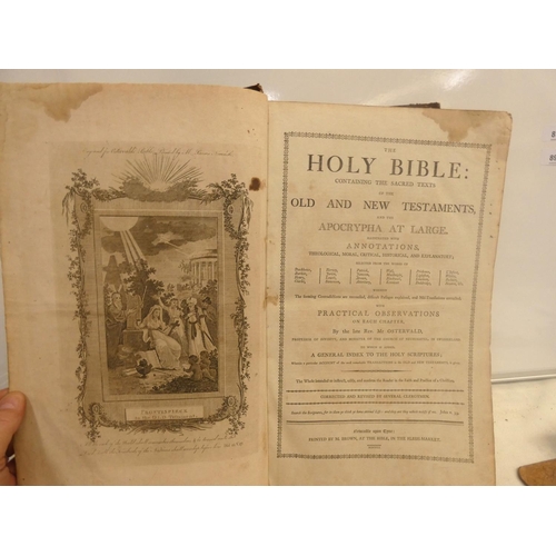 49 - Large leather bound family bible 1801