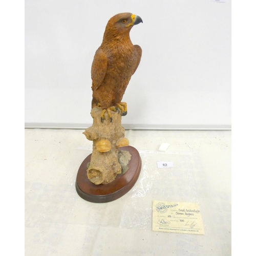 62 - Wildtrack Sculptures from Scotland small Golden Eagles by James Hughs, Limited Edition 109 of 750 wi... 