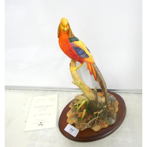 77 - Border Fine Arts Golden Pheasant B1422 (2012) - boxed and with certificate no 25/250.