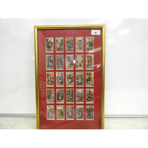 96 - Players cigarette cards framed set, Cries of London.