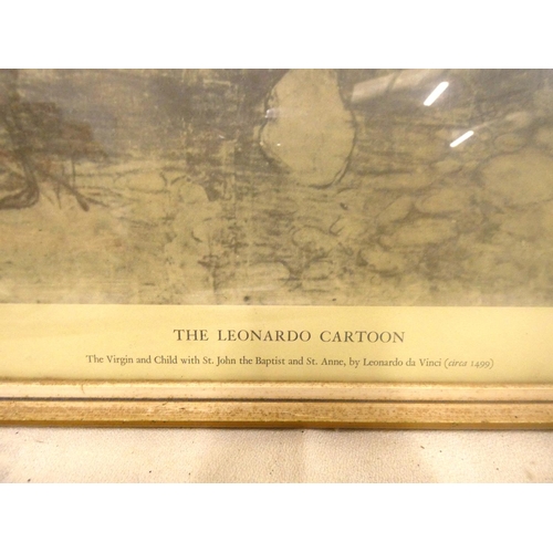 97 - Leonardo Da Vinci print The Leonardo Cartoon (after a painting in Burlington house).