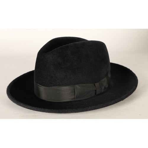 Men's black fedora & hat brush by Lock & Co Hatters of St