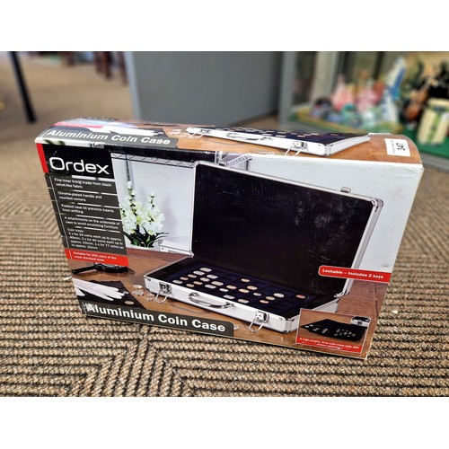 Ordex aluminium coin case, boxed