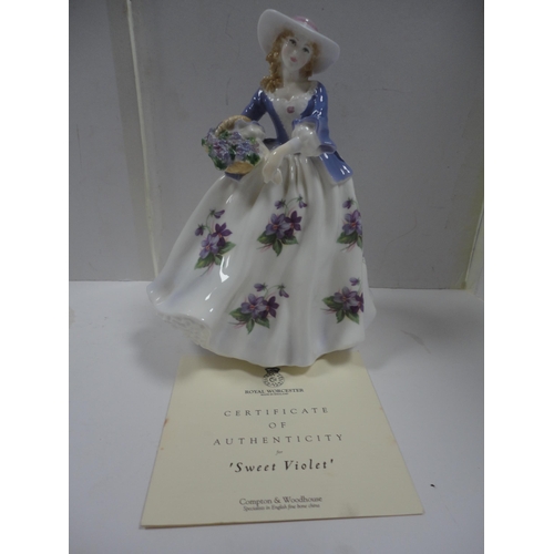 207 - Four Royal Worcester limited edition figures to include 'Sweet Rose', 'Sweet Violet', 'The Last Walt... 