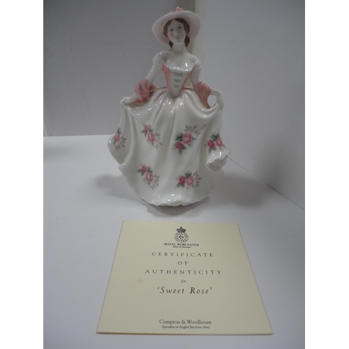 207 - Four Royal Worcester limited edition figures to include 'Sweet Rose', 'Sweet Violet', 'The Last Walt... 