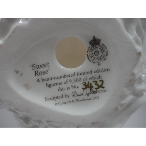 207 - Four Royal Worcester limited edition figures to include 'Sweet Rose', 'Sweet Violet', 'The Last Walt... 