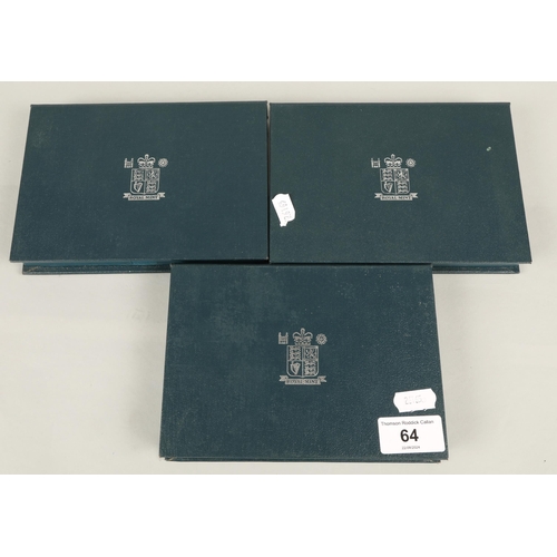 64 - Three Royal Mint United Kingdom Proof Coin Collection presentation sets to include 1996, 1997, 1999