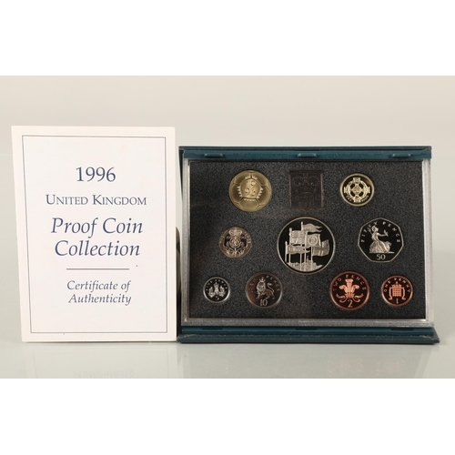 64 - Three Royal Mint United Kingdom Proof Coin Collection presentation sets to include 1996, 1997, 1999