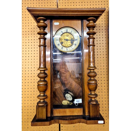 652 - German style pendulum wall clock