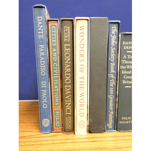 147 - FOLIO SOCIETY.   8 various vols. in slip cases incl. travel & topography.