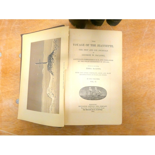 15 - DE LONG G. W.  The Voyage of the Jeannette. 2 vols. Illus. Worn orig. brown pict. cloth, l... 