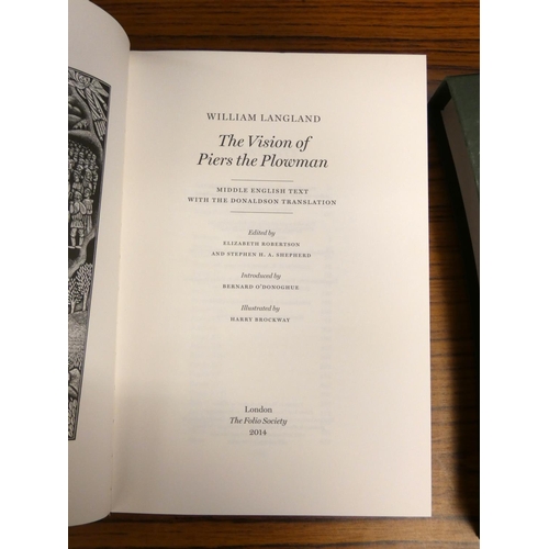 150 - FOLIO SOCIETY.  The Vision of Piers the Plowman in slip case, & Troilus & Criseyde, no slip ... 